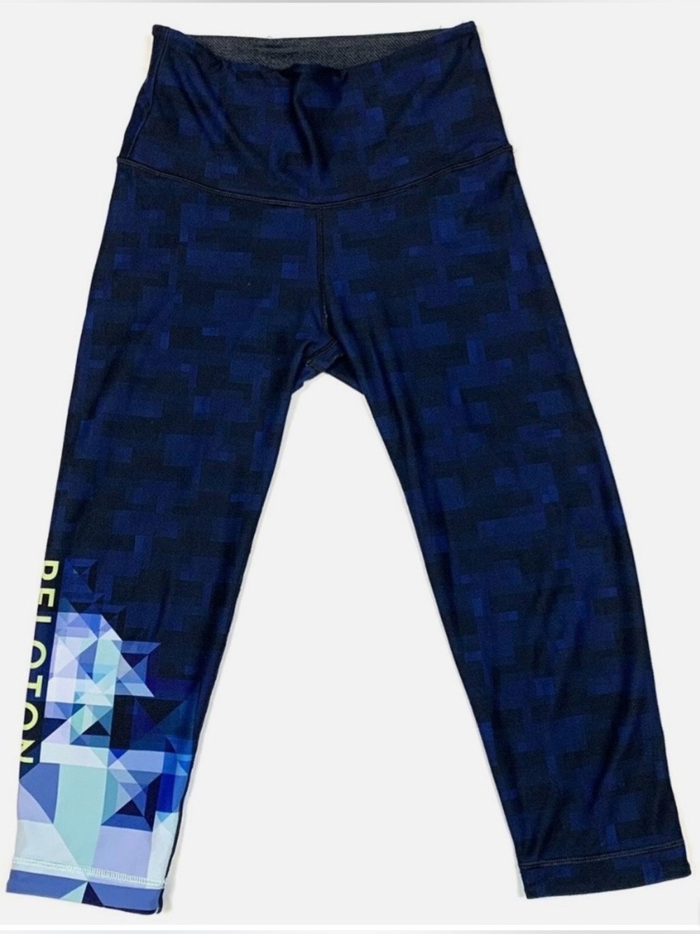Wear It To Heart X Peloton Blue Printed Cropped Leggings Sz XL